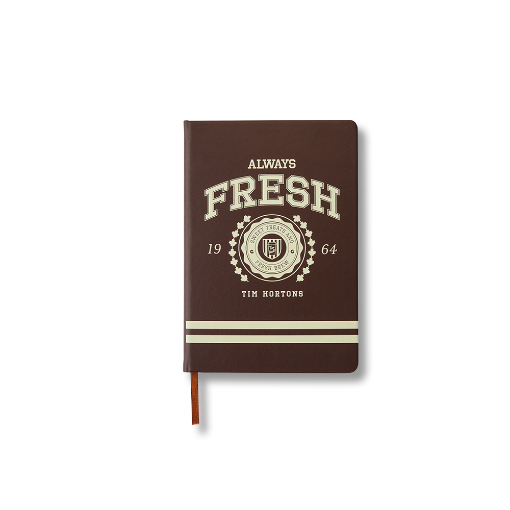 AlwaysFreshNotebook_Front Vegan Leather Journal - Brown - Image 1