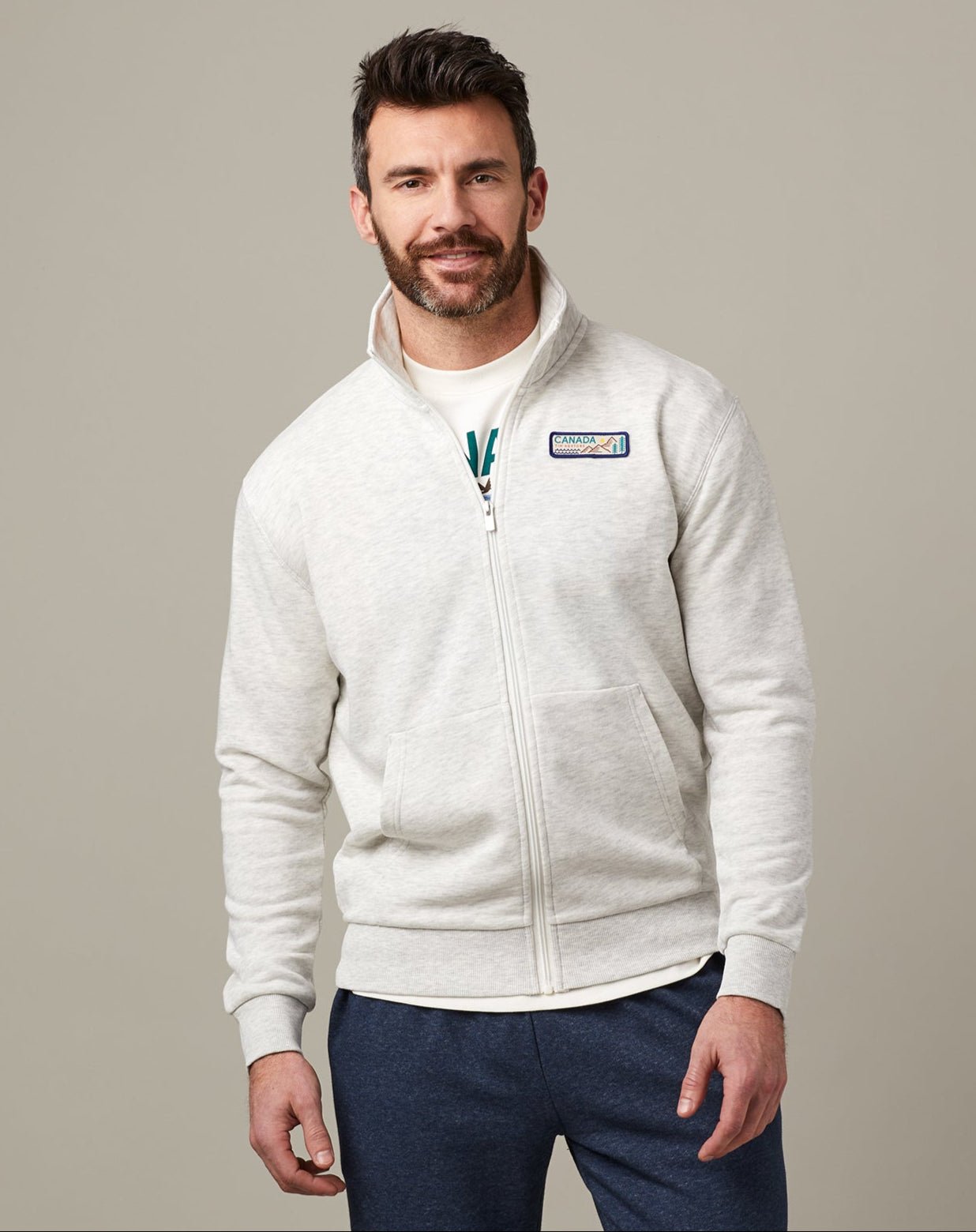 FullZip_GreyMarl_987 Canada Full Zip - Cloud Marl - Image 1